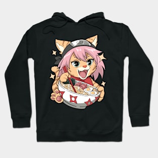 Shinobi cat eat ramen Hoodie